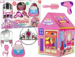 Różowy namiot dla księżniczek z koroną dla dzieci