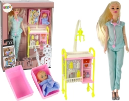 Lekarska lalka z długimi włosami i akcesoriami