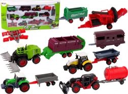 Zestaw pojazdów rolniczych – metalowe traktory i maszyny (12 szt.)
