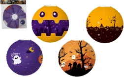 halloweenowy papierowy lampion kula 30 cm