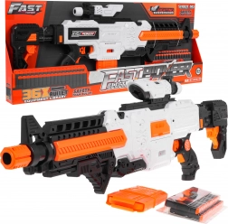 Pian­kowy blaster Fast Pioneer dla dzieci 8+ z celownikiem, magazynkiem i 36 nabojami