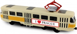 Metalowy retro tramwaj PRAGUE T3 16 cm z napędem typu pull-back