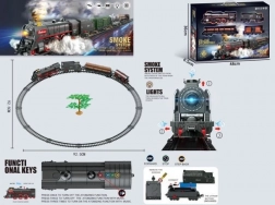 Zestaw pociągu z 48 elementami, dym, światło, dźwięk