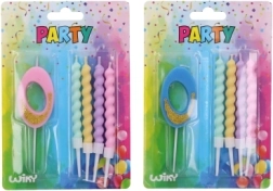 Świeczka imprezowa numer 0 z 4 świeczkami