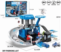 Zestaw parkingowy z policją i metalowymi autami