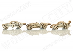 Drewniane 3D puzzle mini zestaw samochodów sportowych