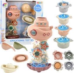 Zabawki do Wanny Łódź Podwodna Kubeczki z Przyssawkami 9 szt.