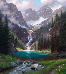 Diamentowe malowanie Górski potok 30x40 cm