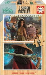 Drewniane puzzle Raya i smok 2x50 elementów
