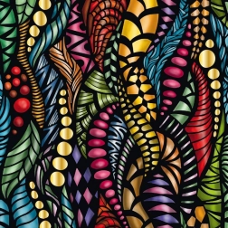 Kwadratowe puzzle Curiosi Q Gold – wzór I, 72 elementy