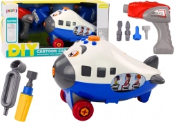 Rysunkowy samolot do montażu DIY – niebieski