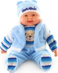 Duże niemowlę – chłopiec – z pieskiem