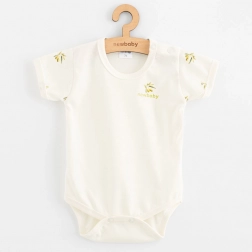 Body niemowlęce z organicznej bawełny NEW BABY Oliwki, krótki rękaw