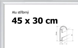 Aluminiowa rama 45 × 30 cm – srebrna