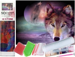 Diamentowe malowanie wilczym spojrzeniem 30x40 cm