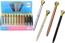 Długopis kulkowy z „diamentem”, w kropki, niebieski tusz 0,7 mm (mix kolorów)