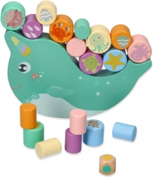 Drewniana gra zręcznościowa – balansujący narwal
