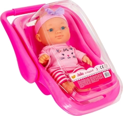 Lalka Julka w różowym nosidełku z wanienką