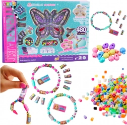 kreatywny zestaw do tworzenia biżuterii i dekoracji z naklejkami i koralikami, 480 szt.