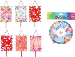 Lampion walec 16 cm z kwiatowym wzorem