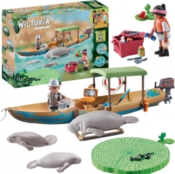 Playmobil Wiltopia wyprawa łodzią – ratunek manatów (71 elementów)