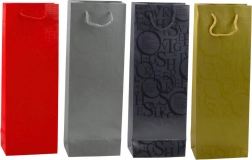 Torebka prezentowa na butelkę z tłoczonymi napisami 35 × 12 × 9 cm