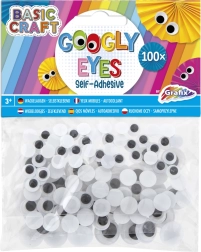 Samoprzylepne ruchome oczka czarno-białe