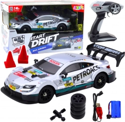 Wyścigowe auto RC do driftu w skali 1:16 srebrne