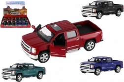 Model samochodziku Kinsmart Chevrolet Silverado 2014 z metalową karoserią, 1:46, 13 cm, napęd typu pull-back, 4 kolory
