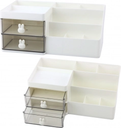 Funkcjonalny organizer biurkowy z przegródkami i szufladami