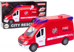 Wóz strażacki ze światłami i dźwiękami z otwieranymi drzwiami, czerwony