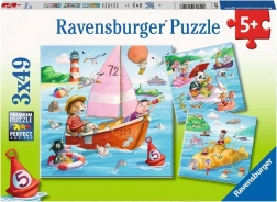 Ravensburger puzzle Zwierzątka i jednostki pływające 3x49 elementów