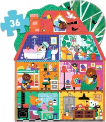 Podłogowe konturowe puzzle Domek 36 elementów