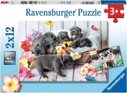 Ravensburger puzzle Urocze szczeniaczki 2×12 elementów