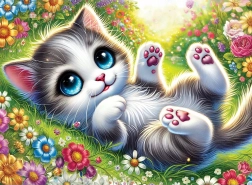 Drewniane puzzle uroczy kotek 40 elementów