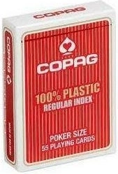 plastikowe karty pokerowe COPAG – czerwone, regular index