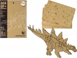 drewniane 3D puzzle stegozaur – edukacyjna układanka, 41 elementów