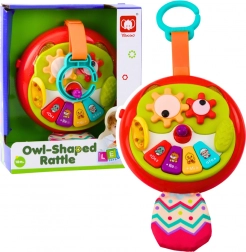 Interaktywna zawieszana sowa z ruchomymi elementami i pianinkiem