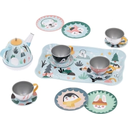 Vilac dziecięcy muzyczny zestaw do herbaty Michelle Carlslund, metalowy, 14 elementów