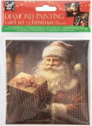 Malowanie diamentowe – kartki świąteczne Santa i renifer 13 × 13 cm