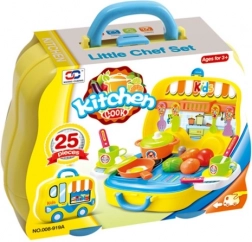Zestaw kuchenny w walizce dla dzieci w kształcie samochodu