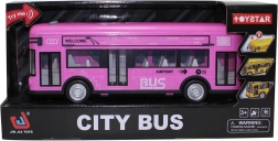 Różowy autobus miejski z dźwiękami i światłami