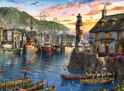 Puzzle Wschód słońca w porcie 500 elementów Ravensburger