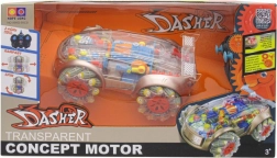 Zdalnie sterowany samochód z efektem dymu i przezroczystą konstrukcją