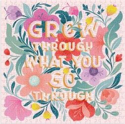 kwadratowe puzzle Galison Grow Through What You Go Through – 500 elementów