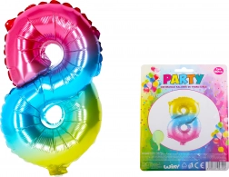 Tęczowy balon dmuchany cyfra 8