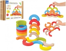 Drewniana balansująca mozaika tęczowe łuki 24 elementy