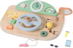 Drewniana wielofunkcyjna tablica manipulacyjna w kształcie kierownicy Classic World