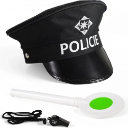 Zestaw dla małego policjanta z tarczą i gwizdkiem