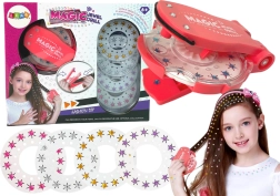 Zestaw biżuterii i ozdób do włosów z aplikatorem i diamencikami